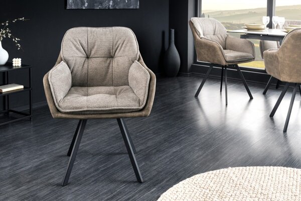 Jídelní židle LOUNGER vintage taupe otočná Nábytek | Jídelní prostory | Jídelní židle | Křesložidle