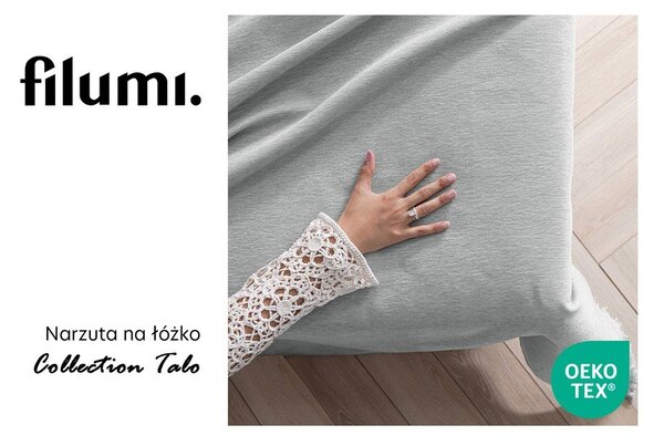 Světle šedý přehoz z žinylky 220x240 cm Talo – Filumi