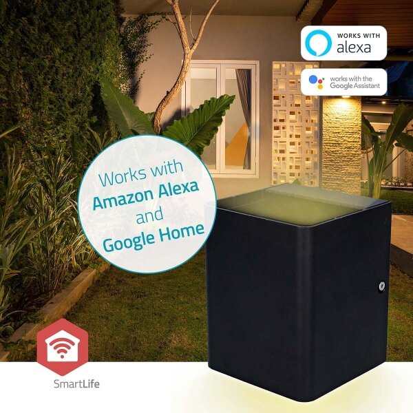 Nedis ZBLOW10RGBW - LED RGBW Stm. venk. svít. LED/12W/230V IP65 Wi-Fi Tuya černá