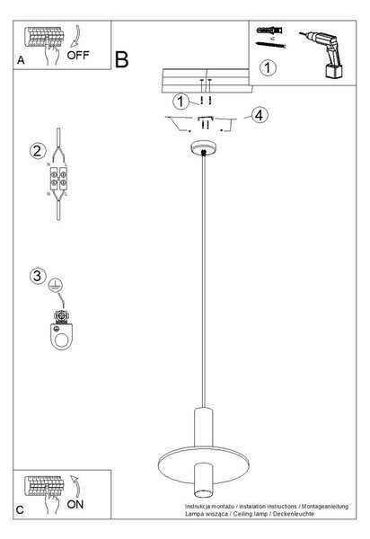 Černé/béžové kovové závěsné svítidlo ø 30 cm Olisa – Sollux