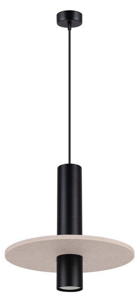 Černé/béžové kovové závěsné svítidlo ø 30 cm Olisa – Sollux
