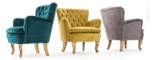 Sametové křeslo v hořčicové barvě Orlins – Bizzotto