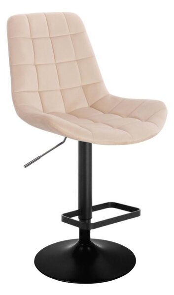 LuxuryForm DESIGN Barová židle PARIS VELUR na černém talíři - krémová