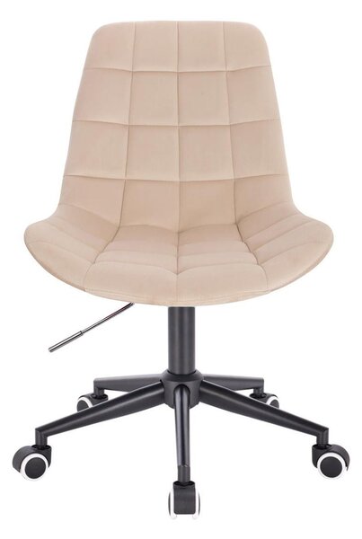 LuxuryForm DESIGN Židle PARIS VELUR na černé podstavě s kolečky - krémová