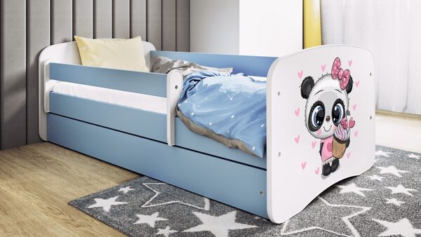 Kocot Kids Dětská postel PANDA modrá Velikost postele: 140x70, Matrace: Bez matrace, Šuplík: Bez šuplíku