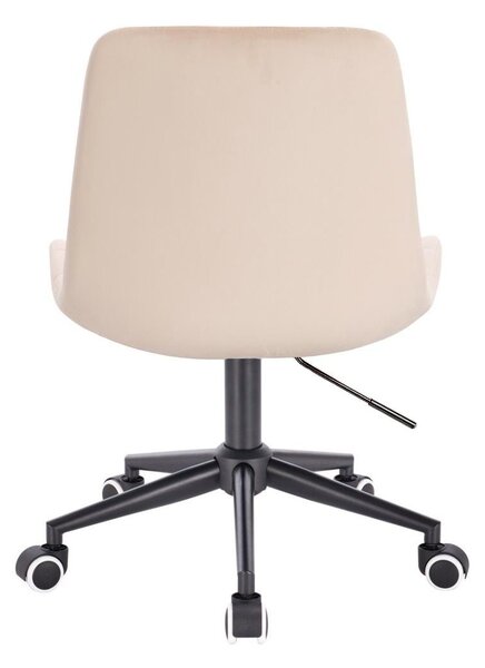 LuxuryForm DESIGN Židle PARIS VELUR na černé podstavě s kolečky - krémová