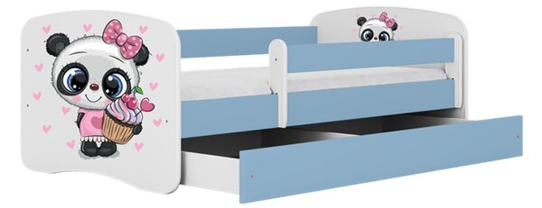 Kocot Kids Dětská postel PANDA modrá Velikost postele: 140x70, Matrace: Bez matrace, Šuplík: Bez šuplíku