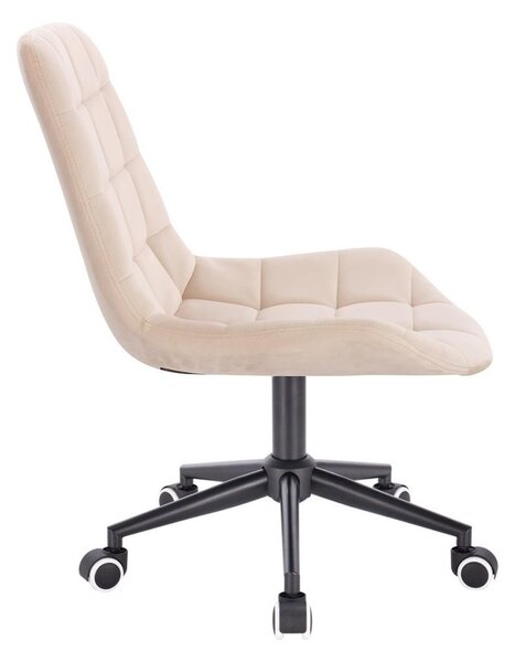 LuxuryForm DESIGN Židle PARIS VELUR na černé podstavě s kolečky - krémová