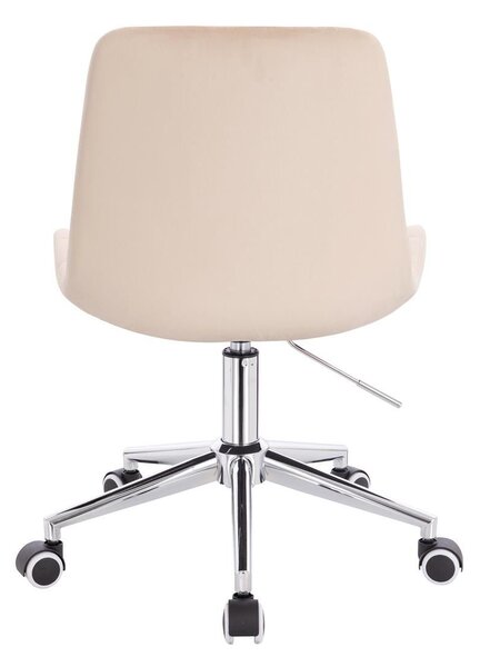 LuxuryForm DESIGN Židle PARIS VELUR na stříbrné podstavě s kolečky - krémová