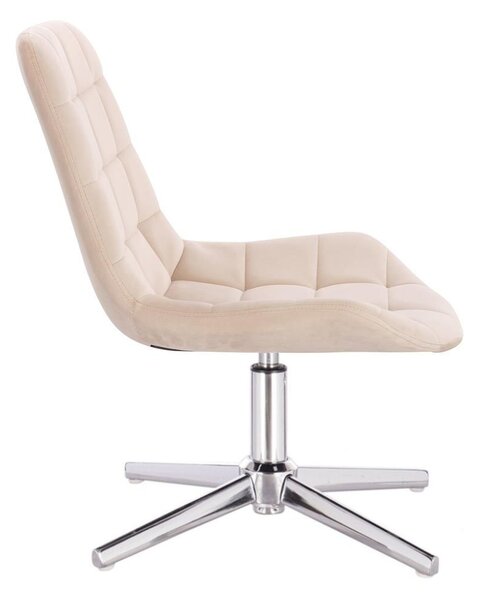 LuxuryForm DESIGN Židle PARIS VELUR na stříbrném kříži - krémová