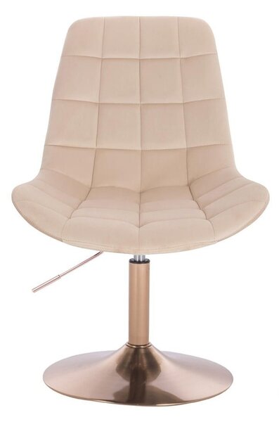 LuxuryForm DESIGN Židle PARIS VELUR na zlatém talíři - krémová