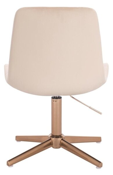 LuxuryForm DESIGN Židle PARIS VELUR na zlatém kříži - krémová