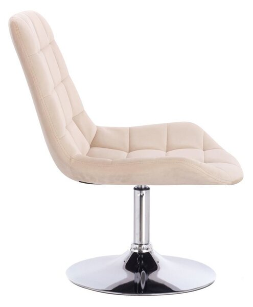 LuxuryForm DESIGN Židle PARIS VELUR na stříbrném talíři - krémová