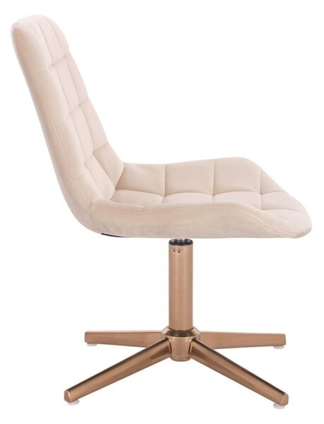 LuxuryForm DESIGN Židle PARIS VELUR na zlatém kříži - krémová