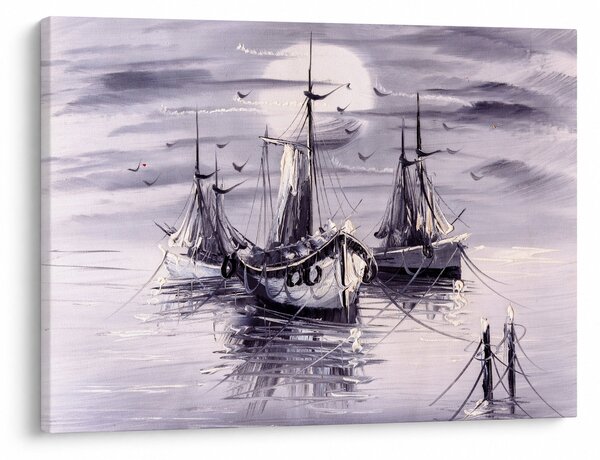 Obraz - Přístav, olejomalba (70x50 cm)