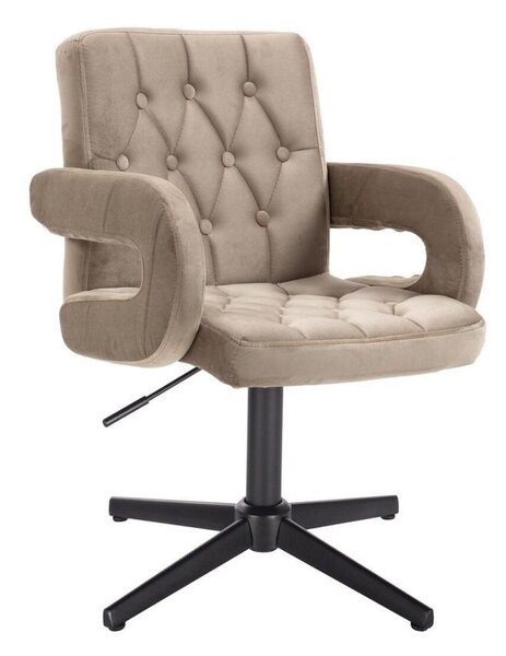 LuxuryForm DESIGN Židle BOSTON VELUR na černém kříži - latte