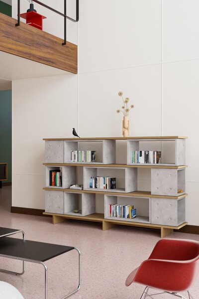 Lyon Beton designové police Dice Shelf (šířka 229.5 cm)
