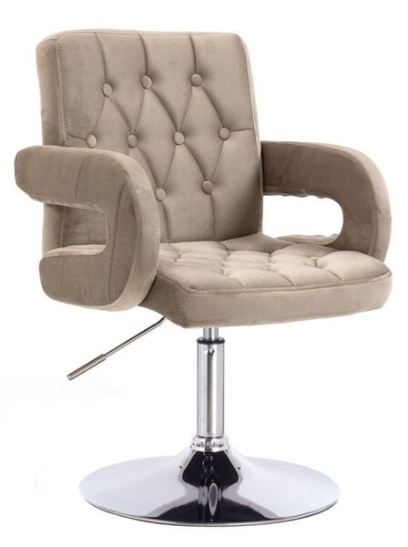 LuxuryForm DESIGN Židle BOSTON VELUR na stříbrném talíři - latte