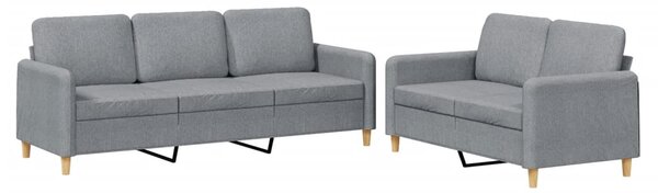 2dílná sedací souprava s poduškami světle šedá textil 3202118