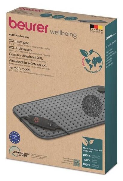 Beurer HK 123 Cosy Grey Green Vyhřívací dečka 60x30cm, 6 stupňů teploty