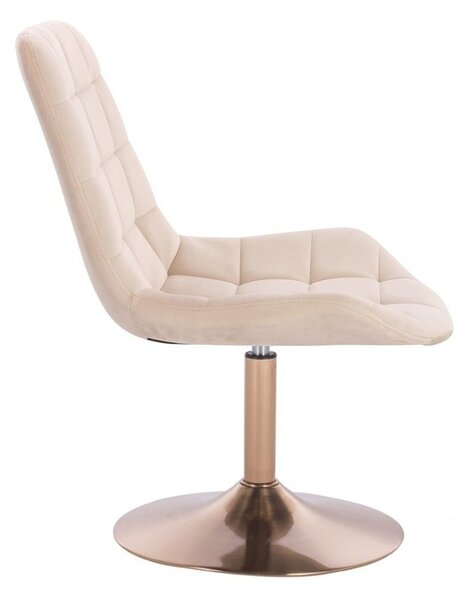 LuxuryForm DESIGN Židle PARIS VELUR na zlatém talíři - krémová