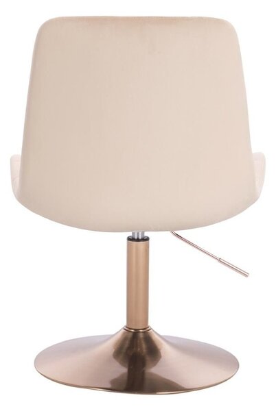 LuxuryForm DESIGN Židle PARIS VELUR na zlatém talíři - krémová