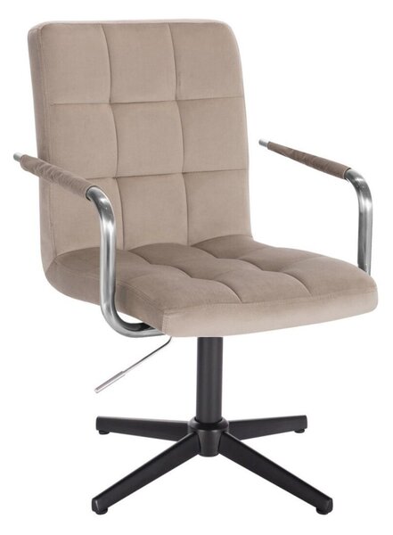 LuxuryForm DESIGN Židle VERONA VELUR na černém kříži - latte