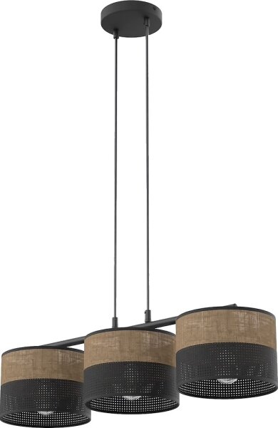 Lustr na lanku KARBON 3xE27/15W/230V černá/hnědá