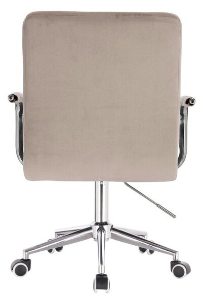 LuxuryForm DESIGN Židle VERONA VELUR na stříbrné podstavě s kolečky - latte