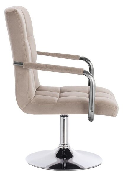 LuxuryForm DESIGN Židle VERONA VELUR na stříbrném talíři - latte