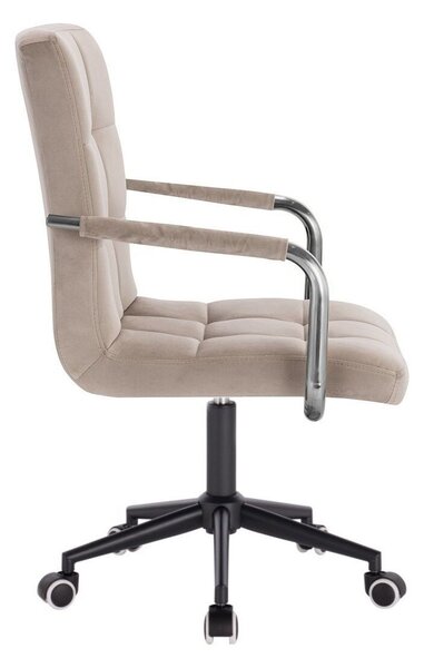 LuxuryForm DESIGN Židle VERONA VELUR na černé podstavě s kolečky - latte