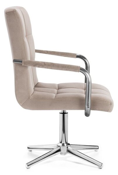 LuxuryForm DESIGN Židle VERONA VELUR na stříbrném kříži - latte