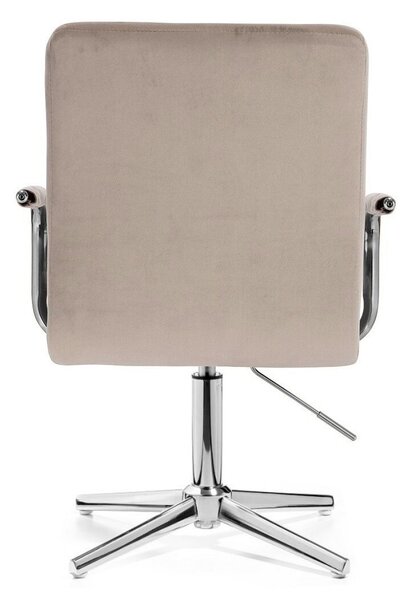 LuxuryForm DESIGN Židle VERONA VELUR na stříbrném kříži - latte