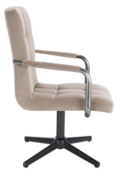 LuxuryForm DESIGN Židle VERONA VELUR na černém kříži - latte