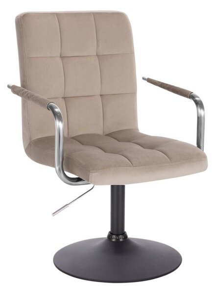 LuxuryForm DESIGN Židle VERONA VELUR na černém talíři - latte