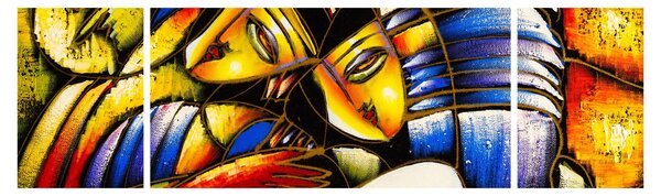 Obraz - Olejomalba, milenci (170x50 cm)
