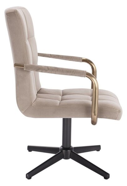LuxuryForm DESIGN Židle VERONA GOLD VELUR na černém kříži - latte