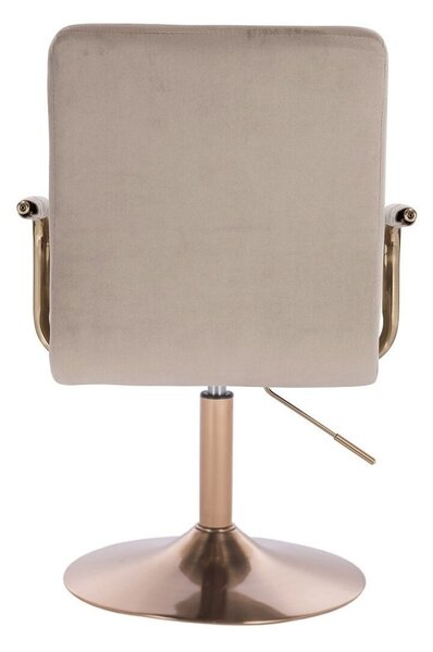 LuxuryForm DESIGN Židle VERONA GOLD VELUR na zlatém talíři - latte