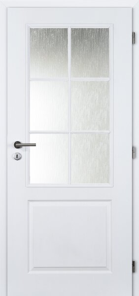 Interiérové dveře Doornite Aulida - lak Doornite struktura bílá, kůra čirá, pravé "80", zámek pro BB, voština