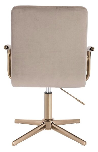 LuxuryForm DESIGN Židle VERONA GOLD VELUR na zlatém kříži - latte
