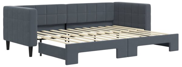 Válenda s přistýlkou tmavě šedá 80 x 200 cm samet 3196685