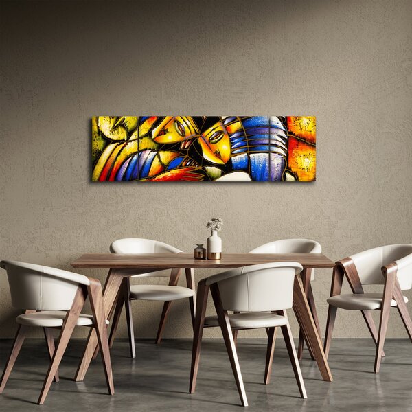 Obraz - Olejomalba, milenci (170x50 cm)