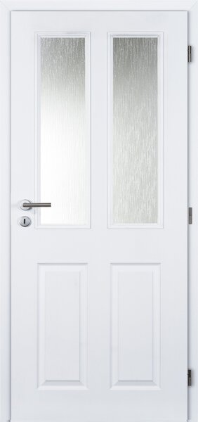 Interiérové dveře Doornite Achilles - lak Doornite bílá mat, sklo screen, pravé "80", zámek pro BB, voština