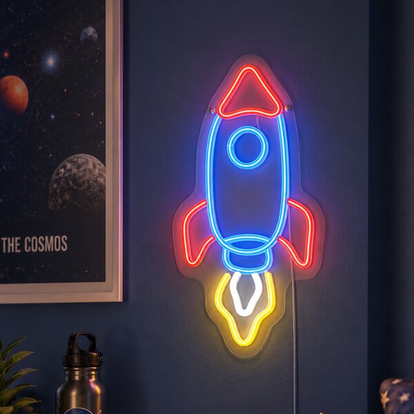 Neonová nástěnná lampa vícebarevná vč. LED - Rocket