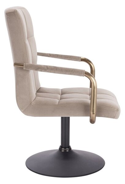 LuxuryForm DESIGN Židle VERONA GOLD VELUR na černém talíři - latte
