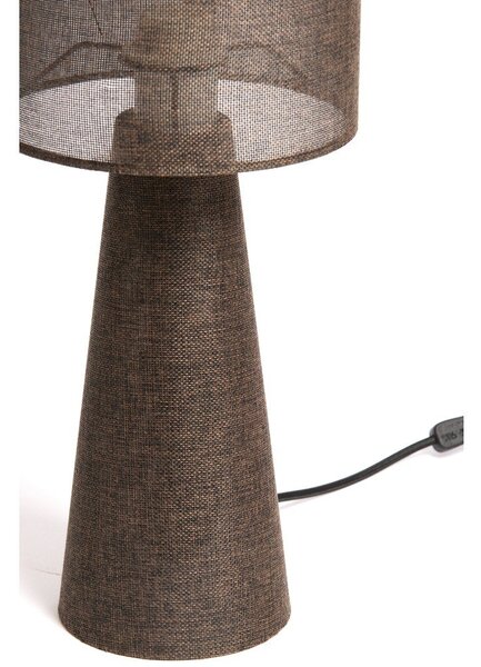 Hnědá stolní lampa s textilním stínidlem (výška 58 cm) Micky – Light & Living