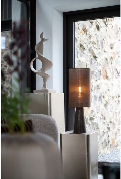 Hnědá stolní lampa s textilním stínidlem (výška 58 cm) Micky – Light & Living