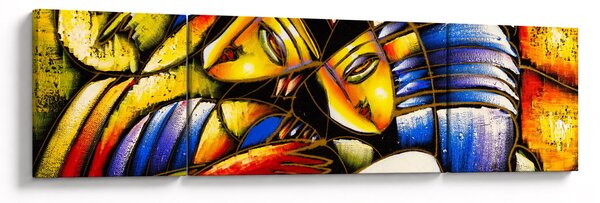 Obraz - Olejomalba, milenci (170x50 cm)