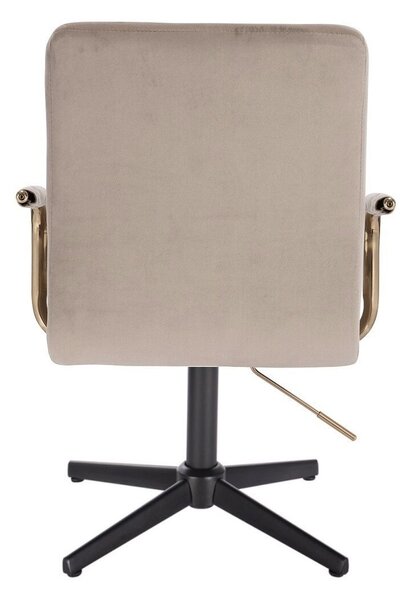 LuxuryForm DESIGN Židle VERONA GOLD VELUR na černém kříži - latte