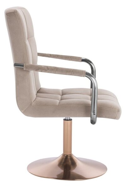 LuxuryForm DESIGN Židle VERONA VELUR na zlatém talíři - latte